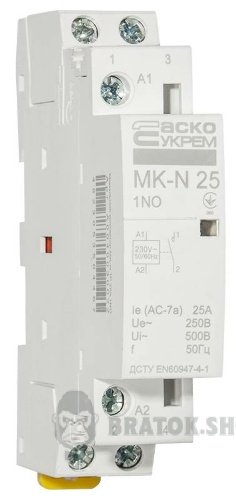 Контактор модульний 1P 25A 1NO АСКО-Укрем MK-N A0040030022