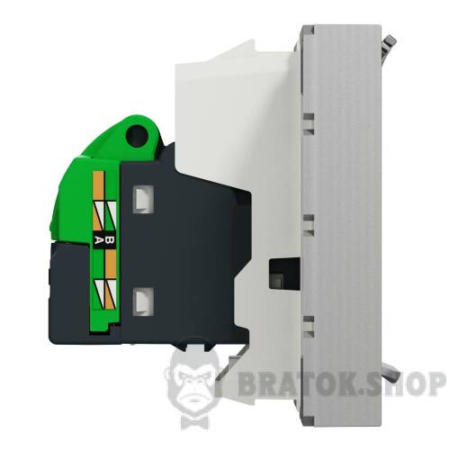 Розетка комп'ютерна RJ45, одинарна категорія 5, UTP, 2 модулі, алюміній NU341130 в Киеве