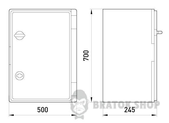 Корпус удароміцний з АБС-пластика e.plbox.500.700.245.blank, 500х700х245мм, IP65 CP5006 у Києві