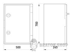 Корпус удароміцний з АБС-пластика e.plbox.500.700.245.blank, 500х700х245мм, IP65