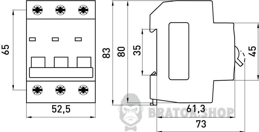 Модульный автоматический выключатель e.mcb.pro.60.3.C 6 new, 3р, 6А, C, 6кА new p042029 в Киеве