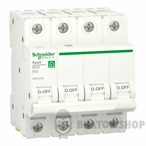 Автоматичний вимикач 4P 32A B 6кА Schneider Electric Resi9 (R9F02432)