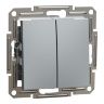 Вимикач двоклавішний Schneider Electric Asfora сталь EPH0300162