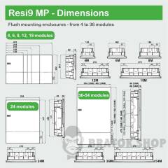 ЩИТ МУЛЬТИМЕДІЙНИЙ Resi9 MP 2 ряди/24 модулі, врізний, білі двері