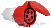 Розетка-гнездо силовая переносная ГП 32A/5 400V 3P+N+PE (225) АСКО-Укрем A0080020006 красный