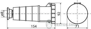 Розетка-гнездо силовая переносная ГП 32A/5 400V 3P+N+PE (225) АСКО-Укрем A0080020006 красный