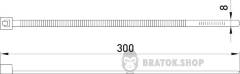 Кабельна стяжка e.ct.stand.300.8.white (100шт), біла