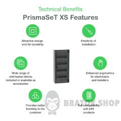 Розподільчий щит навісний, 4 ряди, 13 модулів, димчасті двері, PrismaSeT XS