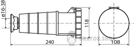 Розетка-гнездо силовая переносная ГП 63A/4 400V 3P+PE (234) АСКО-Укрем A0080020008 красный