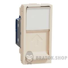 Розетка комп'ютерна RJ45, категорія 6 STP, 1 модуль, бежева Unica New Studio