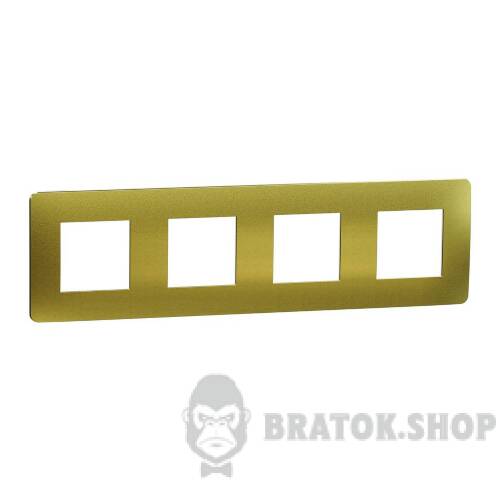 Рамка 4-постова Матове золото/білий Unica New Studio Metal NU280859M