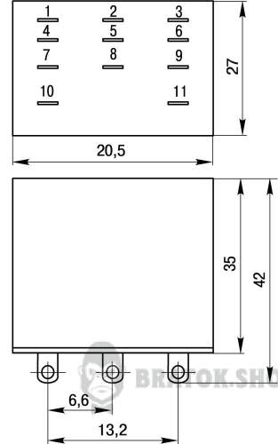 Реле проміжне e.control.p532 5А, 3 групи контактів, котушка 12В АC i.my3.12ac у Києві