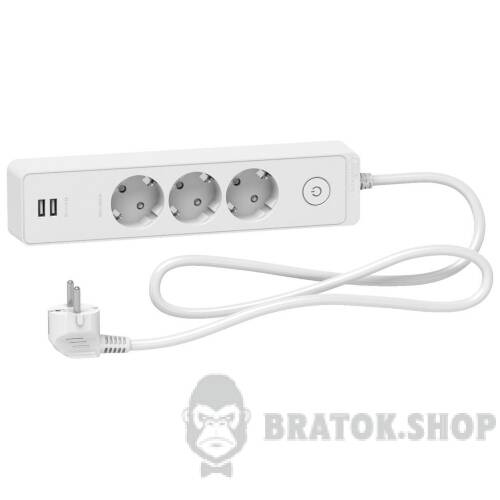 Подовжувач 3 роз. з заз.+2*USB біл 1.5 м ST943U1W в Киеве