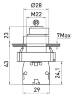 Перемикач з ключем e.mb.bg45.lrr на 2 фіксованих положення "1-0", 1NO+1NC (ключ виймається ліворуч і праворуч)