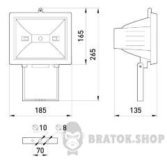 Світильник e.halogen.500.black 500Вт, чорний прожектор