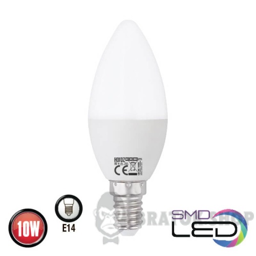 Світлодіодна лампа LED E14 C37 10W 3000K Horoz Electric ULTRA (001-003-0010-020)