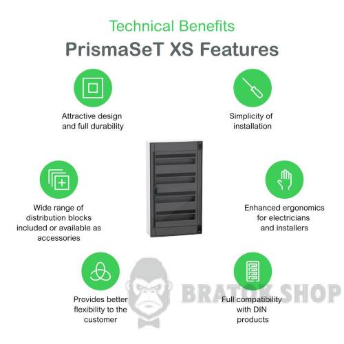 Розподільчий щит навісний, 4 ряди, 18 модулів, димчасті двері, PrismaSeT XS LVSXR418 у Сумах
