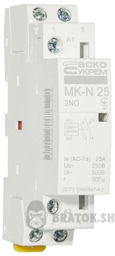 Контактор модульний 2P 25A 2NO АСКО-Укрем MK-N A0040030025