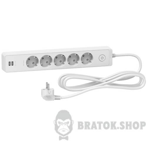 Подовжувач 5 роз. з заз.+2*USB білий 3 м ST945U3W в Киеве