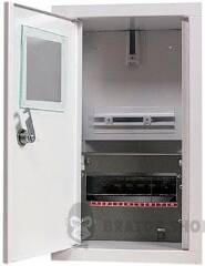 Корпус e.mbox.stand.w.f1.08.z металлический, под 1-ф. счетчик, 8 встраиваемый мод. с замком