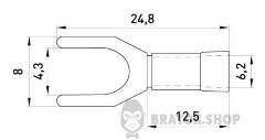 Ізольований наконечник вилковий e.terminal.stand.sv.3,5.4.grey 2.5-4 кв.мм, сірий, 100шт