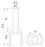 Ізольований наконечник e.terminal.stand.te.2.16.grey (TE16-14 grey) 2x16 кв.мм, сірий, 100шт