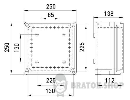 Коробка распределительная пластиковая Z3 W 1-3-3-4 IP55 (250*250*138) 9301-000 в Киеве