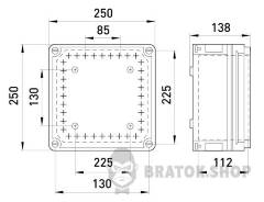 Коробка распределительная пластиковая Z3 W 1-3-3-4 IP55 (250*250*138)