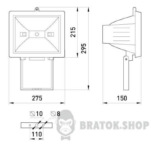 Світильник e.halogen.1000.black 1000Вт, чорний прожектор