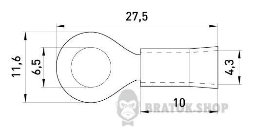 Ізольований наконечник e.terminal.stand.rv1.1,25.6.grey 0.5-1.5 кв.мм, сірий, 100шт s1036013 у Києві