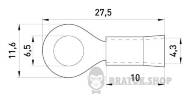 Ізольований наконечник e.terminal.stand.rv1.1,25.6.grey 0.5-1.5 кв.мм, сірий, 100шт s1036013 у Києві