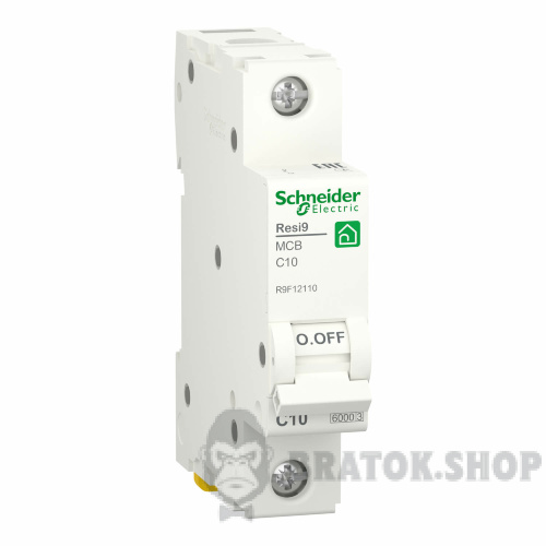 Автоматичний вимикач 1P 10A C 6кА Schneider Electric Resi9 (R9F12110)