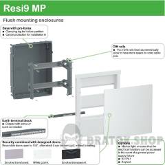 Resi9 MP ЩИТ ВРІЗНИЙ БІЛІ ДВЕРІ 2 ШИНИ 1 РЯД 6 МОДУЛІВ