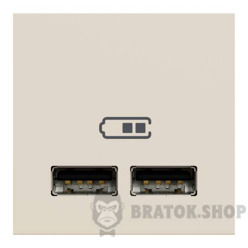 Розетка USB подвійна, 2.1А, 2 модулі, бежева Unica New Studio NU341844 в Киеве