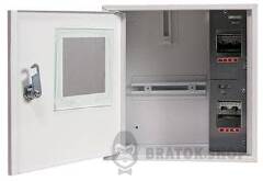 Корпус e.mbox.stand.n.f1.04.z металлический, под 1-ф. счетчик, 4 мод., навесной, с замком
