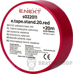 Ізолента e.tape.stand.20.red, червона (20м)