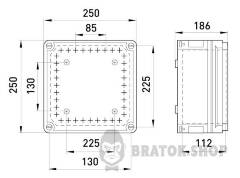 Коробка распределительная пластиковая Z3 W 3-3-3-3 IP55 (250*250*186)