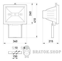 Світильник e.halogen.1500.black 1500Вт, чорний прожектор