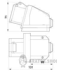 Силова розетка стаціонарна e.socket.pro.3.16, 3п., 230В, 16А (113)