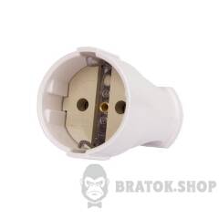 Розетка переносная e.socket.003.16.white, с ж/к, 16А белая