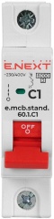 Модульний автоматичний вимикач e.mcb.stand.60.1.C1, 1р, 1А, C, 6кА