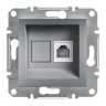 Розетка телефонна RJ11 одинарна Schneider Electric Asfora сталь EPH4100162