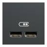 Розетка USB подв. 2.1А 2 модуля антр NU341854 в Киеве