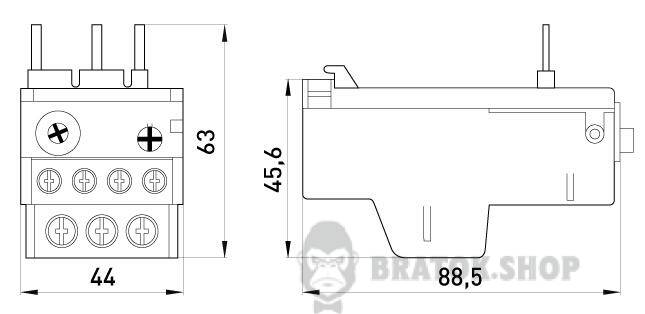 Теплове реле e.industrial.ukh.22.4, номін. струм 22А, діап. регул. 2,5-4 А i0110003 у Києві