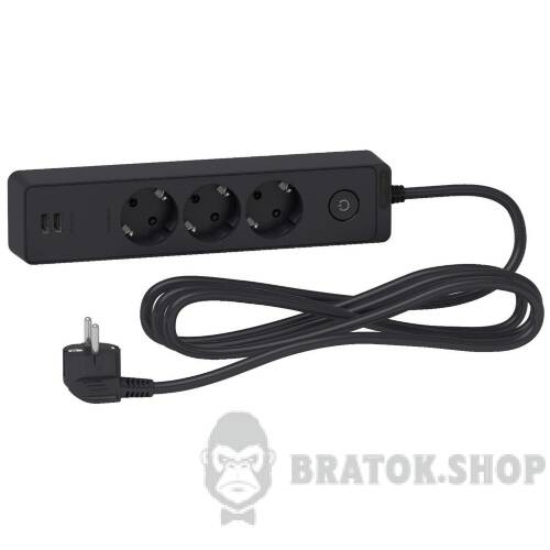 Подовжувач 3 роз. з заз.+2*USB чорн. 3 м ST943U3B в Киеве