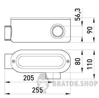 З'єднувач ревізійний Г-подібний  e.industrial.pipe.db.revise.elbow.2" для труб 2" i0540006 у Києві
