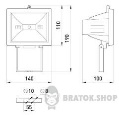 Світильник e.halogen.150.black 150Вт, чорний прожектор