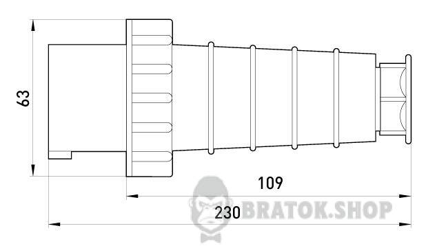 Силова вилка переносна e.plug.pro.5.63, 5п., 380В, IP 67, 63А (035) p011009 у Києві