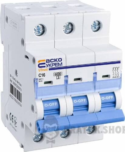 Автоматичний вимикач 3p 16A C 6kA АСКО-УКРЕМ BA UTrust A0010210079 у Сумах