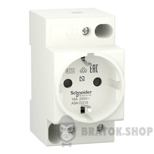 Розетка Acti9 DIN iPC, 2P+E, 16A, 250В змінного струму A9A15310
